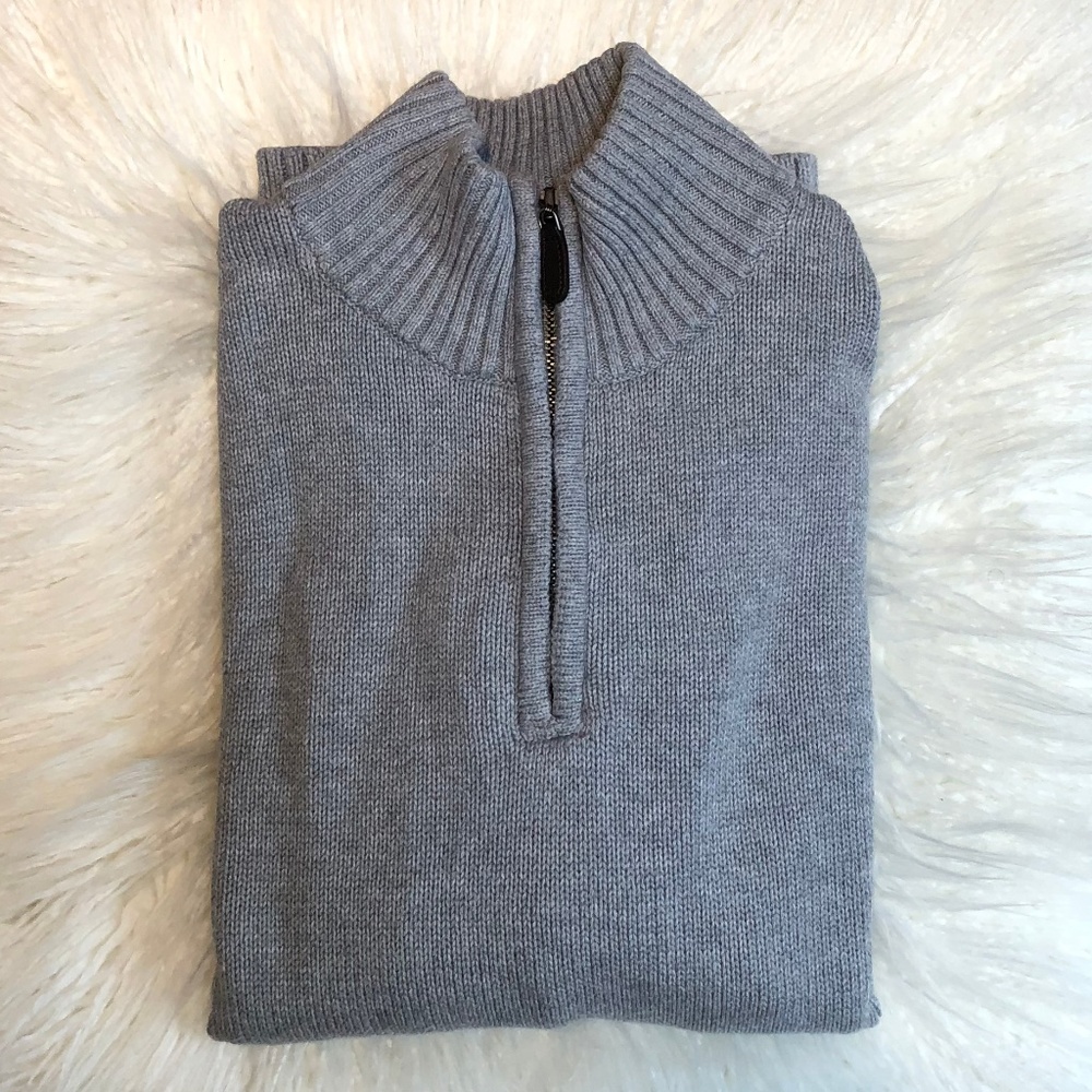 L.L. Bean 1/4 Zip Grey Pull Over